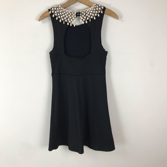 FREE PEOPLE Black Waffle Knit Sleeveless Dress S - Picture 7 of 8